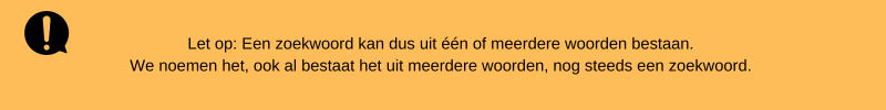 attentie over zoekwoorden